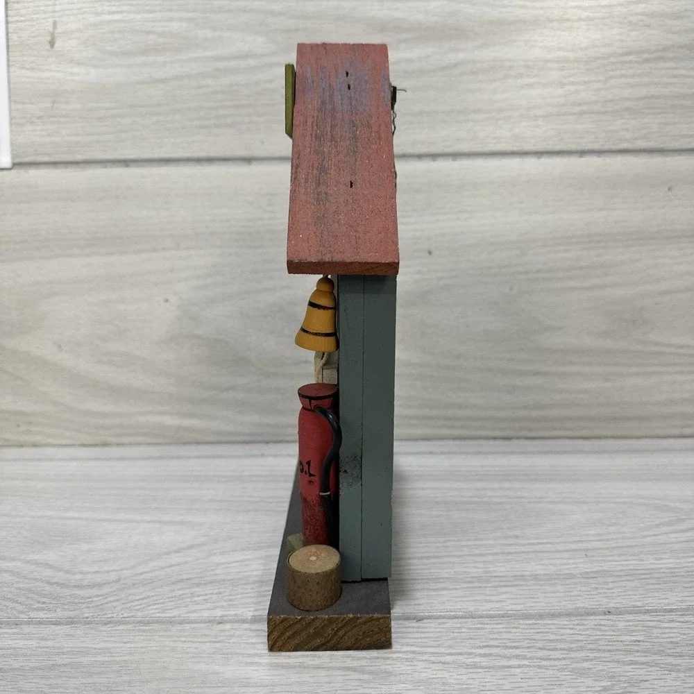 SPOONTIQUES Wood Wall Or Desktop Clock Fire House 7x10